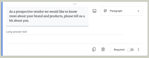 Example of a paragraph-type question on a Google Form.